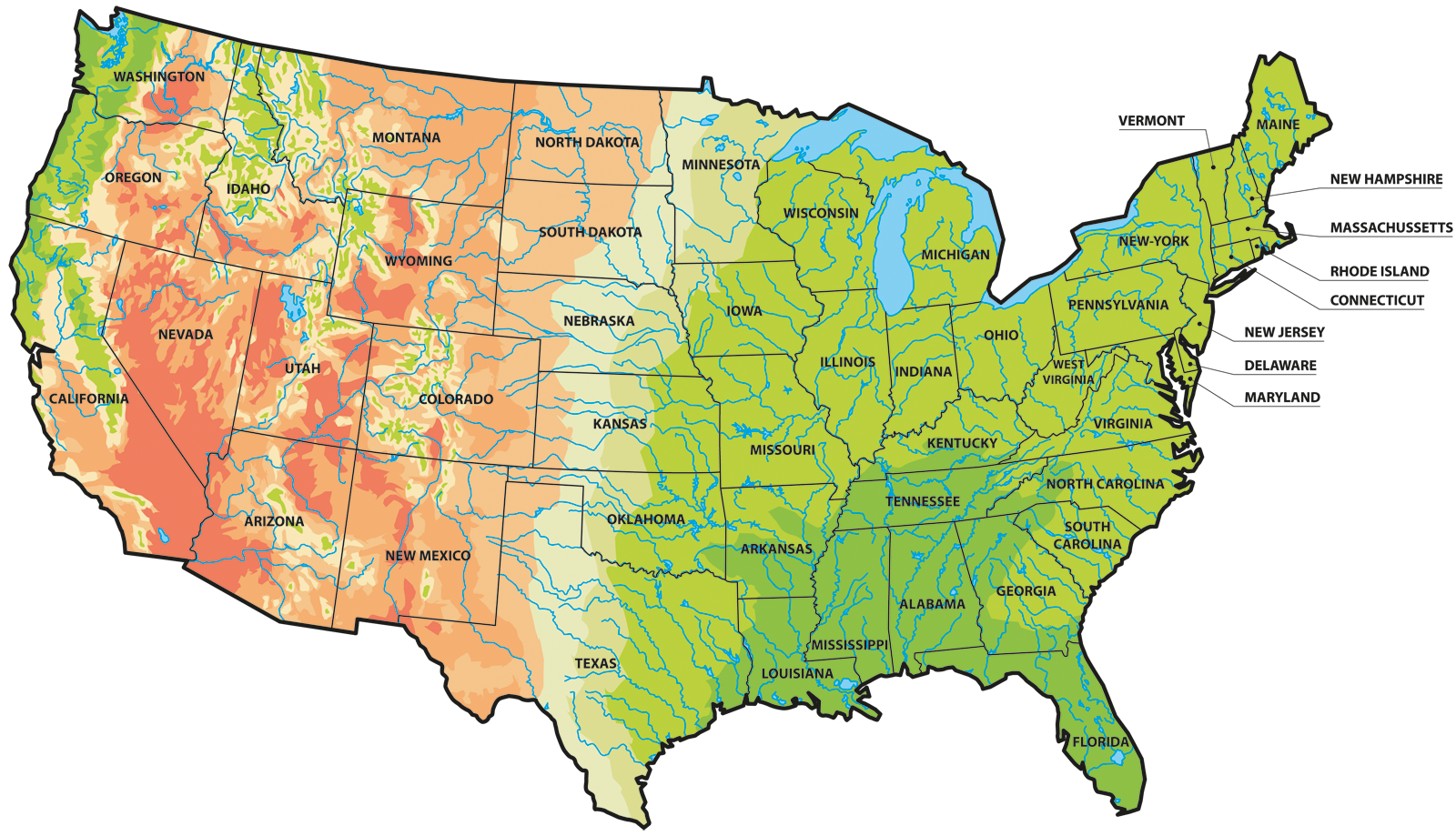 USA Fly Fishing River Map USA Fly Fishing River Map